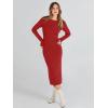 imageANRABESS Women Long Sleeve Crewneck Sweater Dress Ribbed Knit Stretch Slim Fit Bodycon Midi Dresses Fall Fashion OutfitsRed