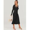 imageANRABESS Women Long Sleeve V Neck Aline Tie Waist Slim Fit Ribbed Knit Bodycon Midi Sweater Dress 2025 Fall Trendy OutfitsBlack