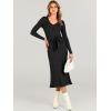 imageANRABESS Women Long Sleeve V Neck Aline Tie Waist Slim Fit Ribbed Knit Bodycon Midi Sweater Dress 2025 Fall Trendy OutfitsBlack