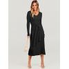 imageANRABESS Women Long Sleeve V Neck Aline Tie Waist Slim Fit Ribbed Knit Bodycon Midi Sweater Dress 2025 Fall Trendy OutfitsBlack