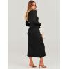 imageANRABESS Women Long Sleeve V Neck Aline Tie Waist Slim Fit Ribbed Knit Bodycon Midi Sweater Dress 2025 Fall Trendy OutfitsBlack