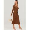 imageANRABESS Women Long Sleeve V Neck Aline Tie Waist Slim Fit Ribbed Knit Bodycon Midi Sweater Dress 2025 Fall Trendy OutfitsCaramel