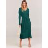 imageANRABESS Women Long Sleeve V Neck Aline Tie Waist Slim Fit Ribbed Knit Bodycon Midi Sweater Dress 2025 Fall Trendy OutfitsDeep Green