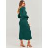 imageANRABESS Women Long Sleeve V Neck Aline Tie Waist Slim Fit Ribbed Knit Bodycon Midi Sweater Dress 2025 Fall Trendy OutfitsDeep Green