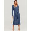 imageANRABESS Women Long Sleeve V Neck Aline Tie Waist Slim Fit Ribbed Knit Bodycon Midi Sweater Dress 2025 Fall Trendy OutfitsDusty Blue