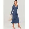 imageANRABESS Women Long Sleeve V Neck Aline Tie Waist Slim Fit Ribbed Knit Bodycon Midi Sweater Dress 2025 Fall Trendy OutfitsDusty Blue