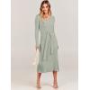 imageANRABESS Women Long Sleeve V Neck Aline Tie Waist Slim Fit Ribbed Knit Bodycon Midi Sweater Dress 2025 Fall Trendy OutfitsGreen