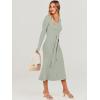 imageANRABESS Women Long Sleeve V Neck Aline Tie Waist Slim Fit Ribbed Knit Bodycon Midi Sweater Dress 2025 Fall Trendy OutfitsGreen