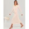 imageANRABESS Women Long Sleeve V Neck Aline Tie Waist Slim Fit Ribbed Knit Bodycon Midi Sweater Dress 2025 Fall Trendy OutfitsLight Khaki