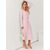 imageANRABESS Women Long Sleeve V Neck Aline Tie Waist Slim Fit Ribbed Knit Bodycon Midi Sweater Dress 2025 Fall Trendy OutfitsPink