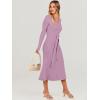 imageANRABESS Women Long Sleeve V Neck Aline Tie Waist Slim Fit Ribbed Knit Bodycon Midi Sweater Dress 2025 Fall Trendy OutfitsViolet