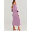 imageANRABESS Women Long Sleeve V Neck Aline Tie Waist Slim Fit Ribbed Knit Bodycon Midi Sweater Dress 2025 Fall Trendy OutfitsViolet