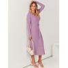 imageANRABESS Women Long Sleeve V Neck Aline Tie Waist Slim Fit Ribbed Knit Bodycon Midi Sweater Dress 2025 Fall Trendy OutfitsViolet