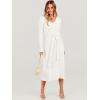 imageANRABESS Women Long Sleeve V Neck Aline Tie Waist Slim Fit Ribbed Knit Bodycon Midi Sweater Dress 2025 Fall Trendy OutfitsWhite