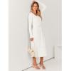 imageANRABESS Women Long Sleeve V Neck Aline Tie Waist Slim Fit Ribbed Knit Bodycon Midi Sweater Dress 2025 Fall Trendy OutfitsWhite