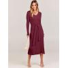 imageANRABESS Women Long Sleeve V Neck Aline Tie Waist Slim Fit Ribbed Knit Bodycon Midi Sweater Dress 2025 Fall Trendy OutfitsWine Red