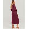 imageANRABESS Women Long Sleeve V Neck Aline Tie Waist Slim Fit Ribbed Knit Bodycon Midi Sweater Dress 2025 Fall Trendy OutfitsWine Red