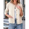 imageANRABESS Women Striped Cardigan Sweaters Button Down Cropped Knit Lady Jackets Coat 2025 Fall Outfits Spring Trendy ClothesApricot