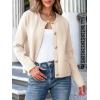 imageANRABESS Women Striped Cardigan Sweaters Button Down Cropped Knit Lady Jackets Coat 2025 Fall Outfits Spring Trendy ClothesApricot