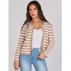 imageANRABESS Women Striped Cardigan Sweaters Button Down Cropped Knit Lady Jackets Coat 2025 Fall Outfits Spring Trendy ClothesApricot White Stripe