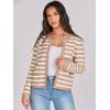 imageANRABESS Women Striped Cardigan Sweaters Button Down Cropped Knit Lady Jackets Coat 2025 Fall Outfits Spring Trendy ClothesApricot White Stripe