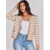 imageANRABESS Women Striped Cardigan Sweaters Button Down Cropped Knit Lady Jackets Coat 2025 Fall Outfits Spring Trendy ClothesApricot White Stripe