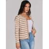 imageANRABESS Women Striped Cardigan Sweaters Button Down Cropped Knit Lady Jackets Coat 2025 Fall Outfits Spring Trendy ClothesApricot White Stripe