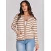 imageANRABESS Women Striped Cardigan Sweaters Button Down Cropped Knit Lady Jackets Coat 2025 Fall Outfits Spring Trendy ClothesApricot White Stripe