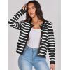 imageANRABESS Women Striped Cardigan Sweaters Button Down Cropped Knit Lady Jackets Coat 2025 Fall Outfits Spring Trendy ClothesBlack White Stripe