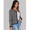 imageANRABESS Women Striped Cardigan Sweaters Button Down Cropped Knit Lady Jackets Coat 2025 Fall Outfits Spring Trendy ClothesBlack White Stripe