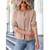 imageANRABESS Women Striped Cardigan Sweaters Button Down Cropped Knit Lady Jackets Coat 2025 Fall Outfits Spring Trendy ClothesKhaki