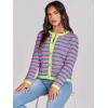 imageANRABESS Women Striped Cardigan Sweaters Button Down Cropped Knit Lady Jackets Coat 2025 Fall Outfits Spring Trendy ClothesPink Green