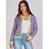 imageANRABESS Women Striped Cardigan Sweaters Button Down Cropped Knit Lady Jackets Coat 2025 Fall Outfits Spring Trendy ClothesPink Green