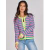 imageANRABESS Women Striped Cardigan Sweaters Button Down Cropped Knit Lady Jackets Coat 2025 Fall Outfits Spring Trendy ClothesPink Green