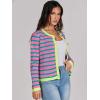 imageANRABESS Women Striped Cardigan Sweaters Button Down Cropped Knit Lady Jackets Coat 2025 Fall Outfits Spring Trendy ClothesPink Green