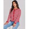 imageANRABESS Women Striped Cardigan Sweaters Button Down Cropped Knit Lady Jackets Coat 2025 Fall Outfits Spring Trendy ClothesRed White Stripe