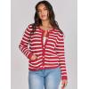 imageANRABESS Women Striped Cardigan Sweaters Button Down Cropped Knit Lady Jackets Coat 2025 Fall Outfits Spring Trendy ClothesRed White Stripe