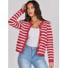imageANRABESS Women Striped Cardigan Sweaters Button Down Cropped Knit Lady Jackets Coat 2025 Fall Outfits Spring Trendy ClothesRed White Stripe