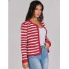 imageANRABESS Women Striped Cardigan Sweaters Button Down Cropped Knit Lady Jackets Coat 2025 Fall Outfits Spring Trendy ClothesRed White Stripe