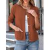 imageANRABESS Women Striped Cardigan Sweaters Button Down Cropped Knit Lady Jackets Coat 2025 Fall Outfits Spring Trendy ClothesRust