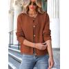 imageANRABESS Women Striped Cardigan Sweaters Button Down Cropped Knit Lady Jackets Coat 2025 Fall Outfits Spring Trendy ClothesRust