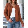 imageANRABESS Women Striped Cardigan Sweaters Button Down Cropped Knit Lady Jackets Coat 2025 Fall Outfits Spring Trendy ClothesRust