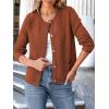 imageANRABESS Women Striped Cardigan Sweaters Button Down Cropped Knit Lady Jackets Coat 2025 Fall Outfits Spring Trendy ClothesRust