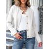 imageANRABESS Women Striped Cardigan Sweaters Button Down Cropped Knit Lady Jackets Coat 2025 Fall Outfits Spring Trendy ClothesWhite