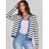 imageANRABESS Women Striped Cardigan Sweaters Button Down Cropped Knit Lady Jackets Coat 2025 Fall Outfits Spring Trendy ClothesWhite Black Blue