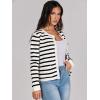 imageANRABESS Women Striped Cardigan Sweaters Button Down Cropped Knit Lady Jackets Coat 2025 Fall Outfits Spring Trendy ClothesWhite Black Stripe