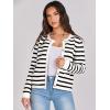 imageANRABESS Women Striped Cardigan Sweaters Button Down Cropped Knit Lady Jackets Coat 2025 Fall Outfits Spring Trendy ClothesWhite Black Stripe