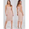 imageANRABESS Womens 2 Piece Outfits Sweater Dresses Set Midi Skirt Sets Long Sleeve Crop Top Bodycon Ribbed Knit Dress 2024 FallApricot