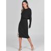 imageANRABESS Womens 2 Piece Outfits Sweater Dresses Set Midi Skirt Sets Long Sleeve Crop Top Bodycon Ribbed Knit Dress 2024 FallBlack