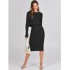 imageANRABESS Womens 2 Piece Outfits Sweater Dresses Set Midi Skirt Sets Long Sleeve Crop Top Bodycon Ribbed Knit Dress 2024 FallBlack